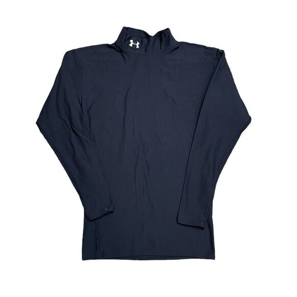UNDER ARMOUR Coldgear Mock Neck Shirt Black Size Medium - Picture 1 of 6